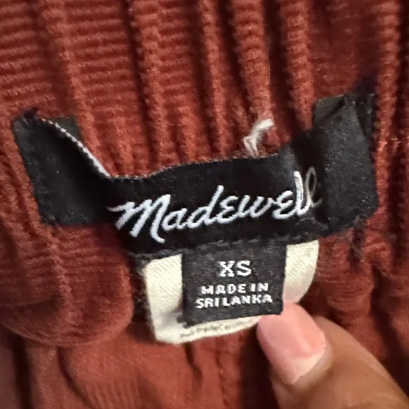 Madewell Rust-Brown Button-Front Mini Skirt - Picture 2 of 5